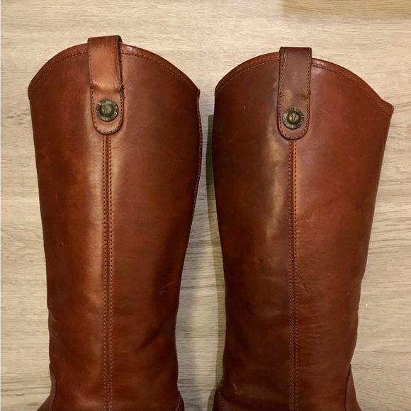 Frye Melissa Button Cognac Leather Knee High Boot - Picture 6 of 9